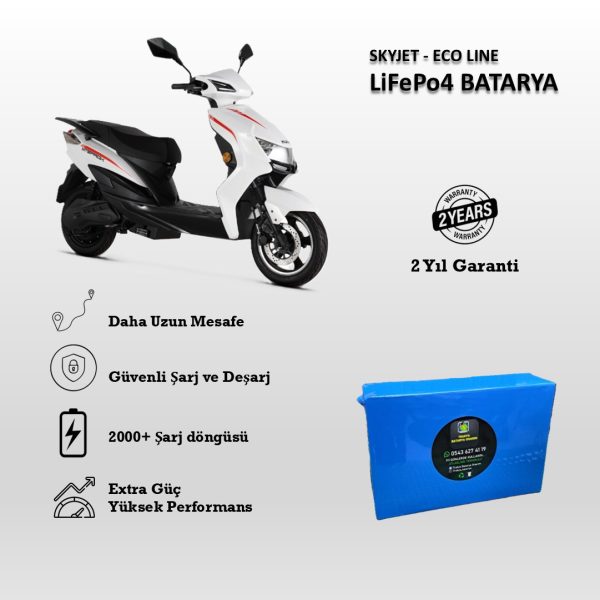 Skyjet Eco Line Uyumlu 48V 24Ah LiFePO4 Batarya