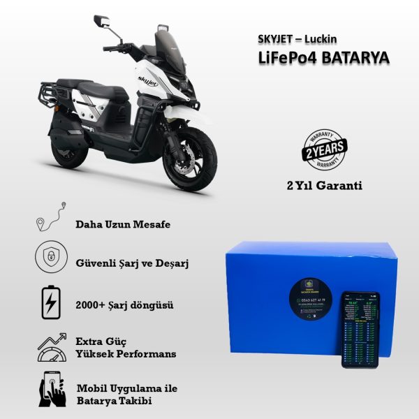 Skyjet Luckin Uyumlu 72V 30Ah LiFePO4 Batarya