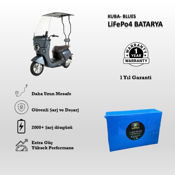Kuba-Blues Uyumlu 60V 24Ah LiFePO4 Batarya