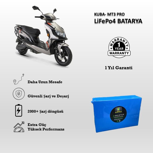 Kuba-MT3 Pro Uyumlu 72V 30Ah LiFePO4 Batarya