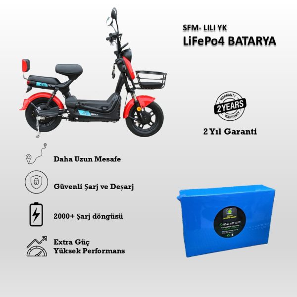 SFM-LıLı YK Uyumlu 48V 24Ah LiFePO4 Batarya