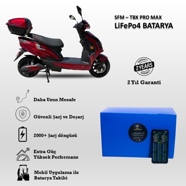 SFM-Tbx Pro Max Uyumlu 72V 24Ah LiFePO4 Batarya
