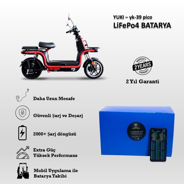 Yuki Yk-39 Pico Uyumlu 72V 24Ah LiFePO4 Batarya