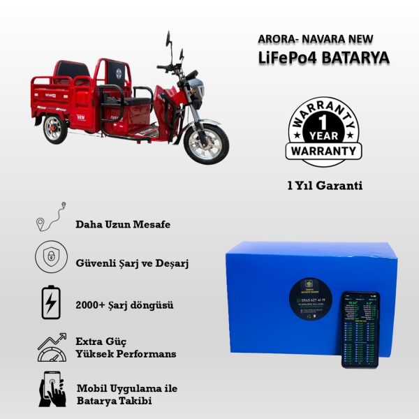 Arora- Navara New Uyumlu LiFePO4 Batarya 72V 30Ah