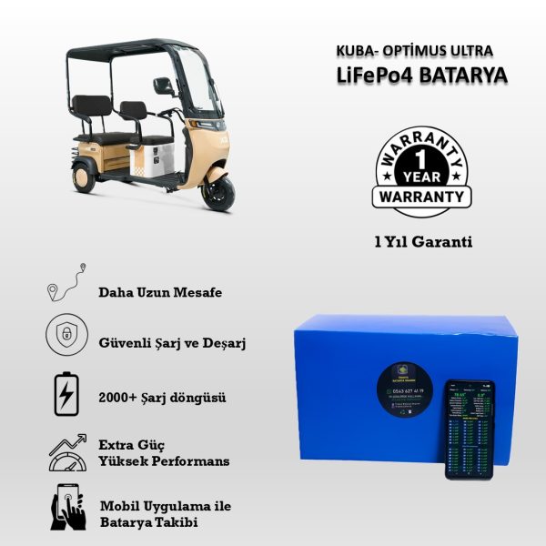 Kuba-Optimus Ultra Uyumlu LiFePO4 Batarya 72V 30Ah